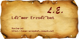Lámer Erzsébet névjegykártya